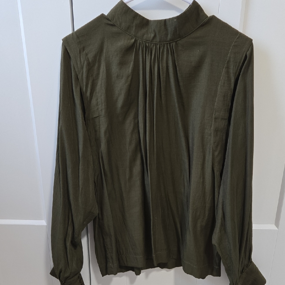 Oxford Dark Green Blouse - Womens 6